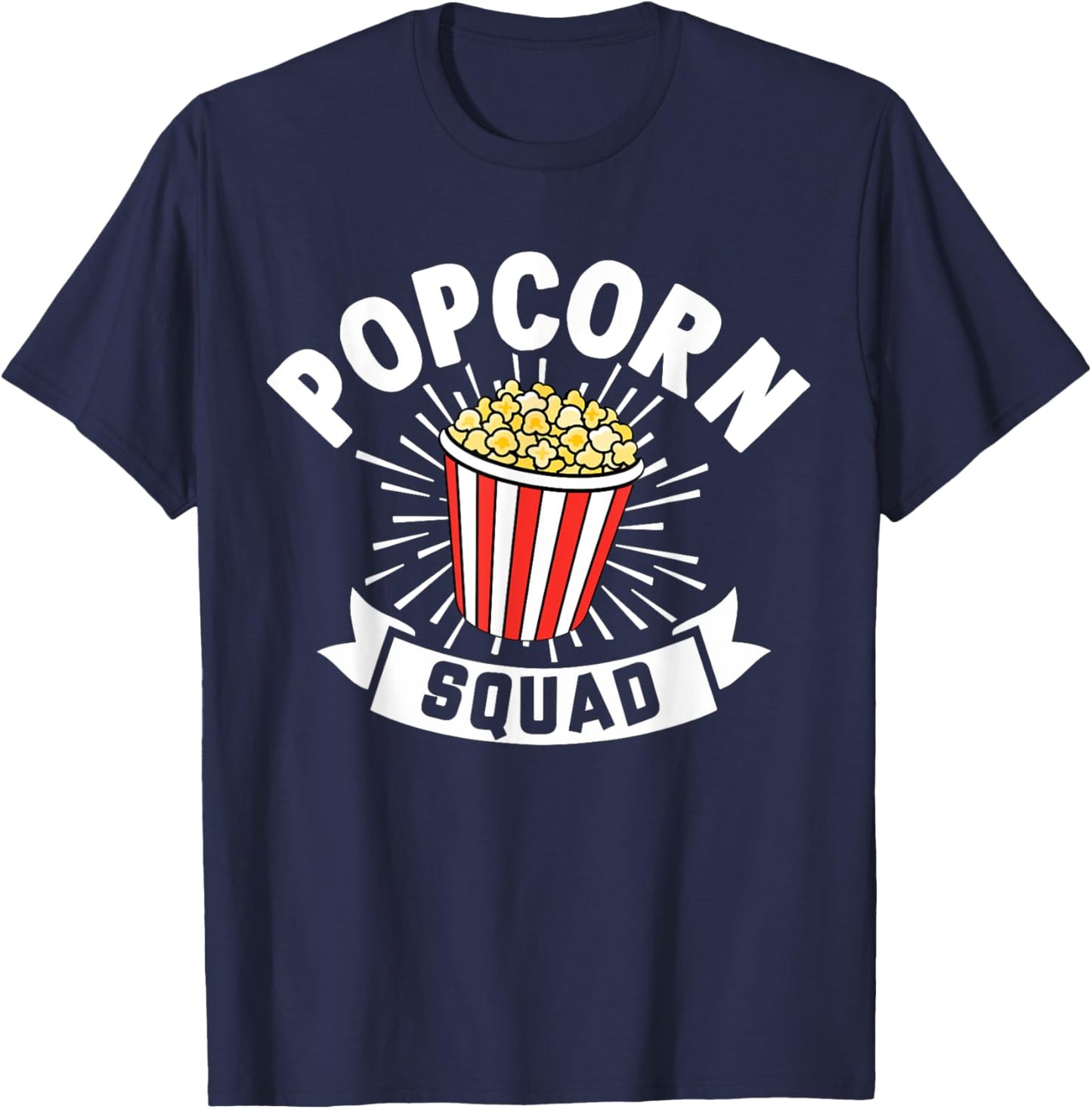 Popcorn Squad Funny Matching For Girls Cinema Movie Night T-Shirt - T-Shirt | Navy