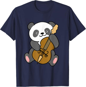 Panda Playing Cello T-Shirt - T-Shirt | Navy