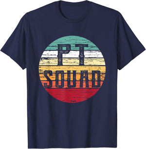 Retro Physical Therapy PT Squad Therapist Gift T-Shirt - T-Shirt | Navy