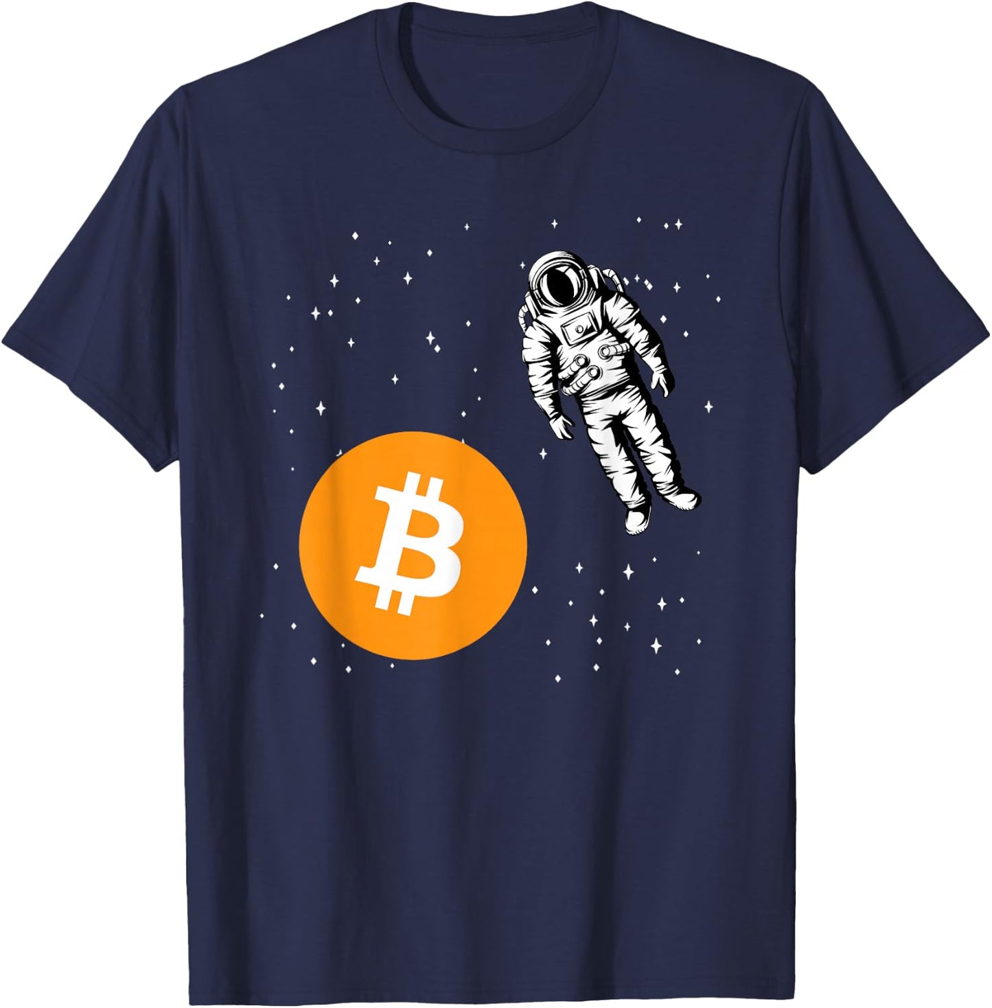 Astronaut BTC To The Moon - Crypto Trader Bitcoin Investor T-Shirt - T-Shirt | Navy