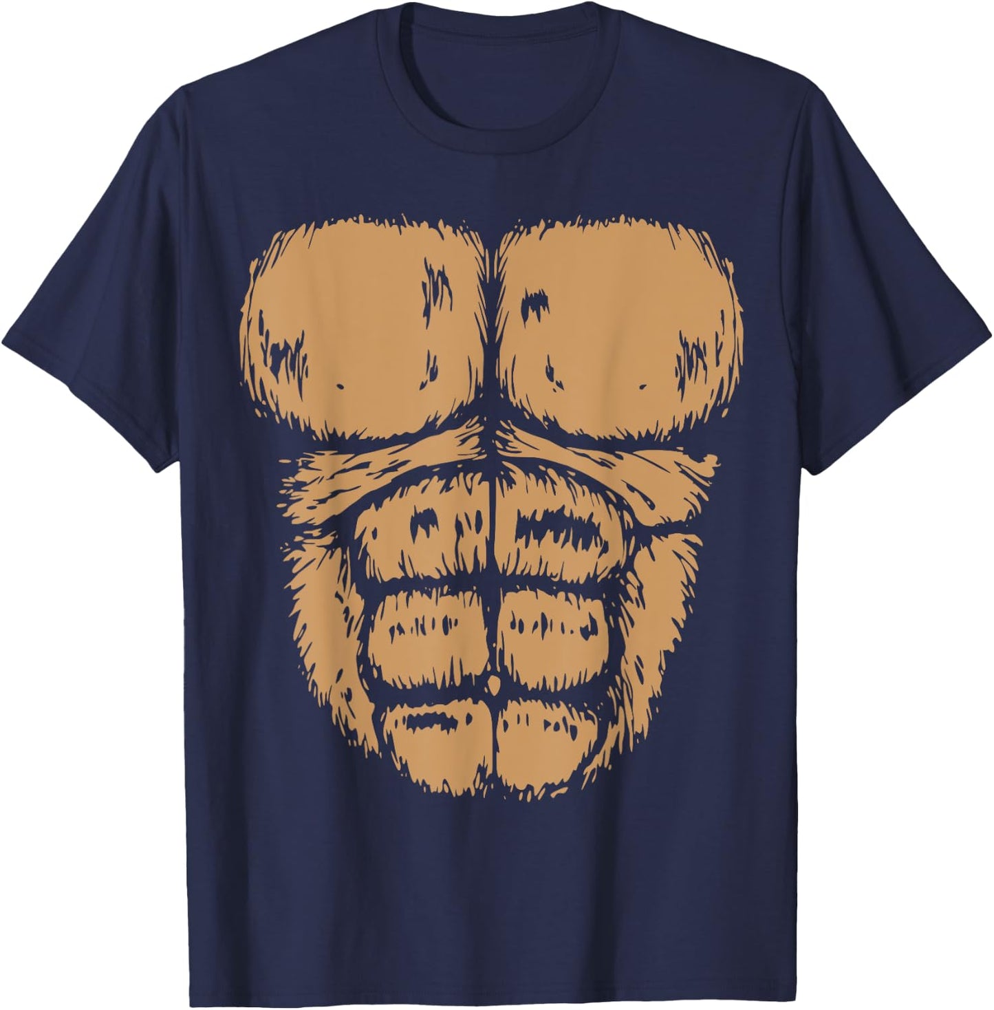 Gorilla Monkey Belly Chest Costume DIY Halloween T-Shirt - T-Shirt | Navy