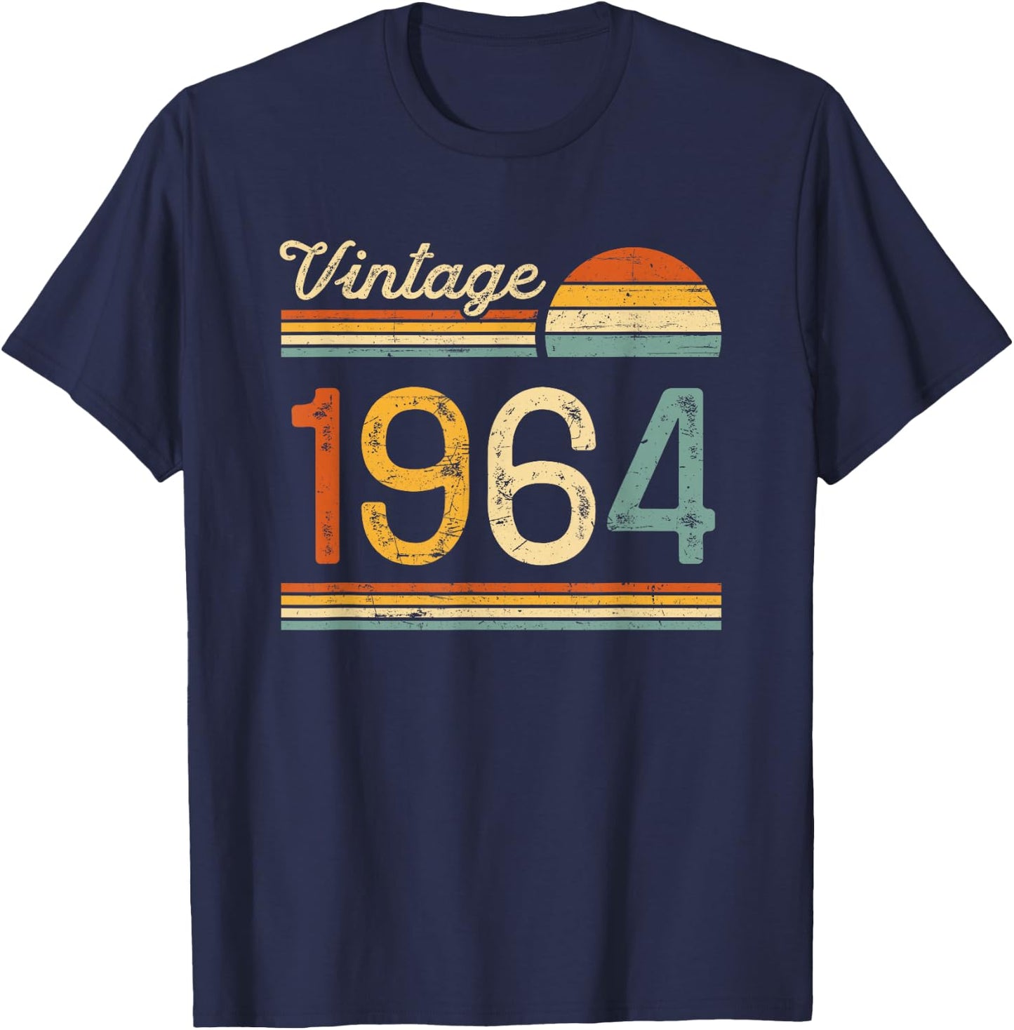 Vintage Born in 1964 - 61st Birthday 61 years old Men Women T-Shirt - T-Shirt | Navy