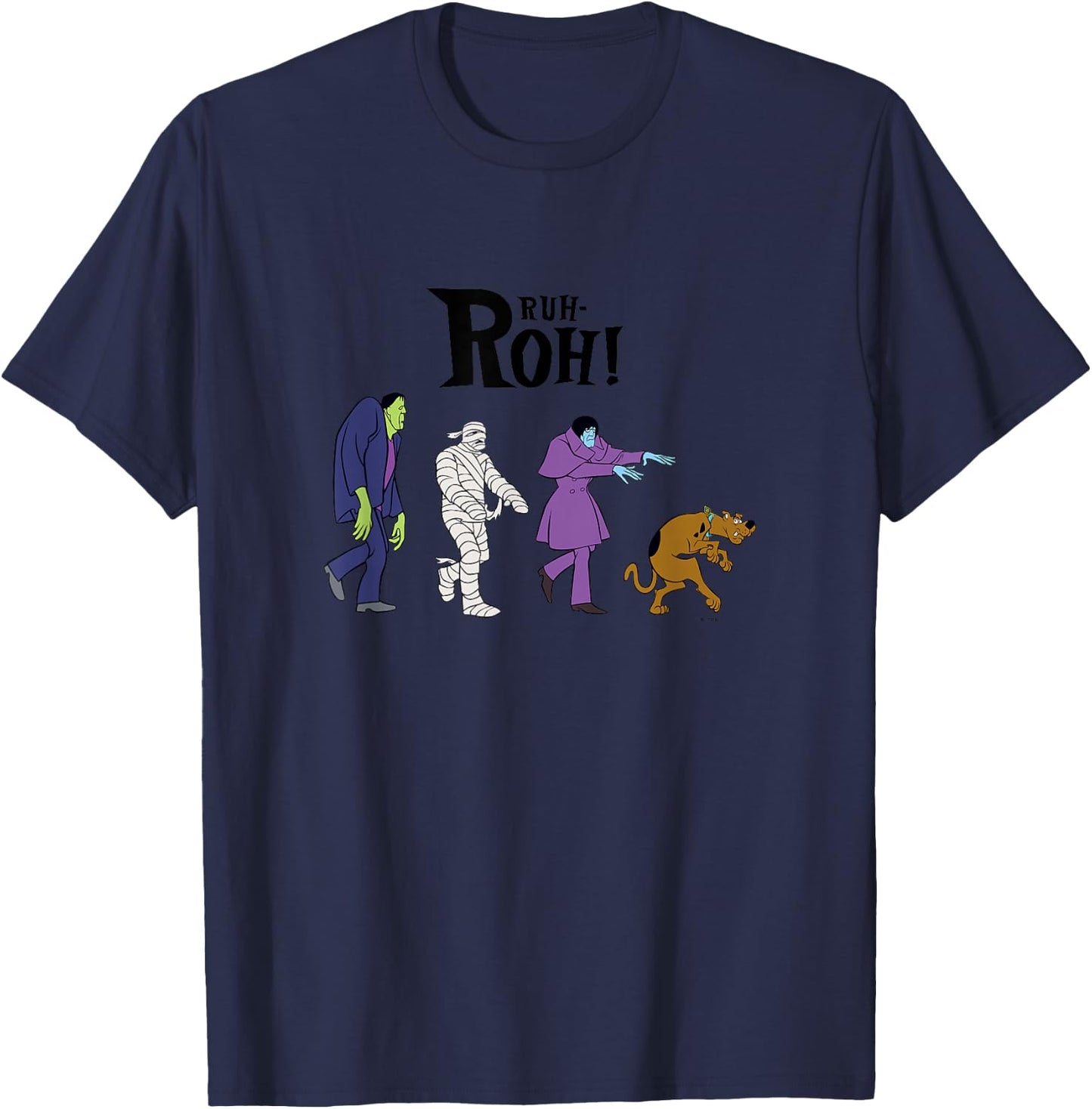 Scooby-Doo Halloween Vintage Spooky Monster Creep Ruh-Roh! T-Shirt - T-Shirt | Navy