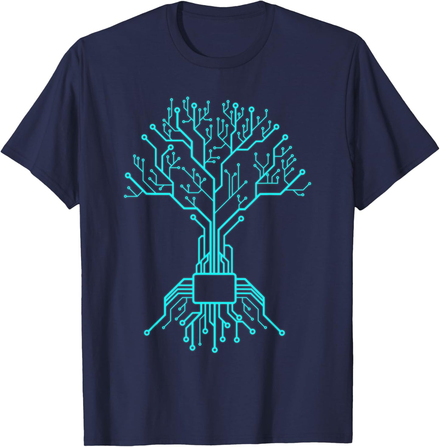 Computer Chip CPU Core - Circuit Tree - Computer Geek Gift T-Shirt - T-Shirt | Navy