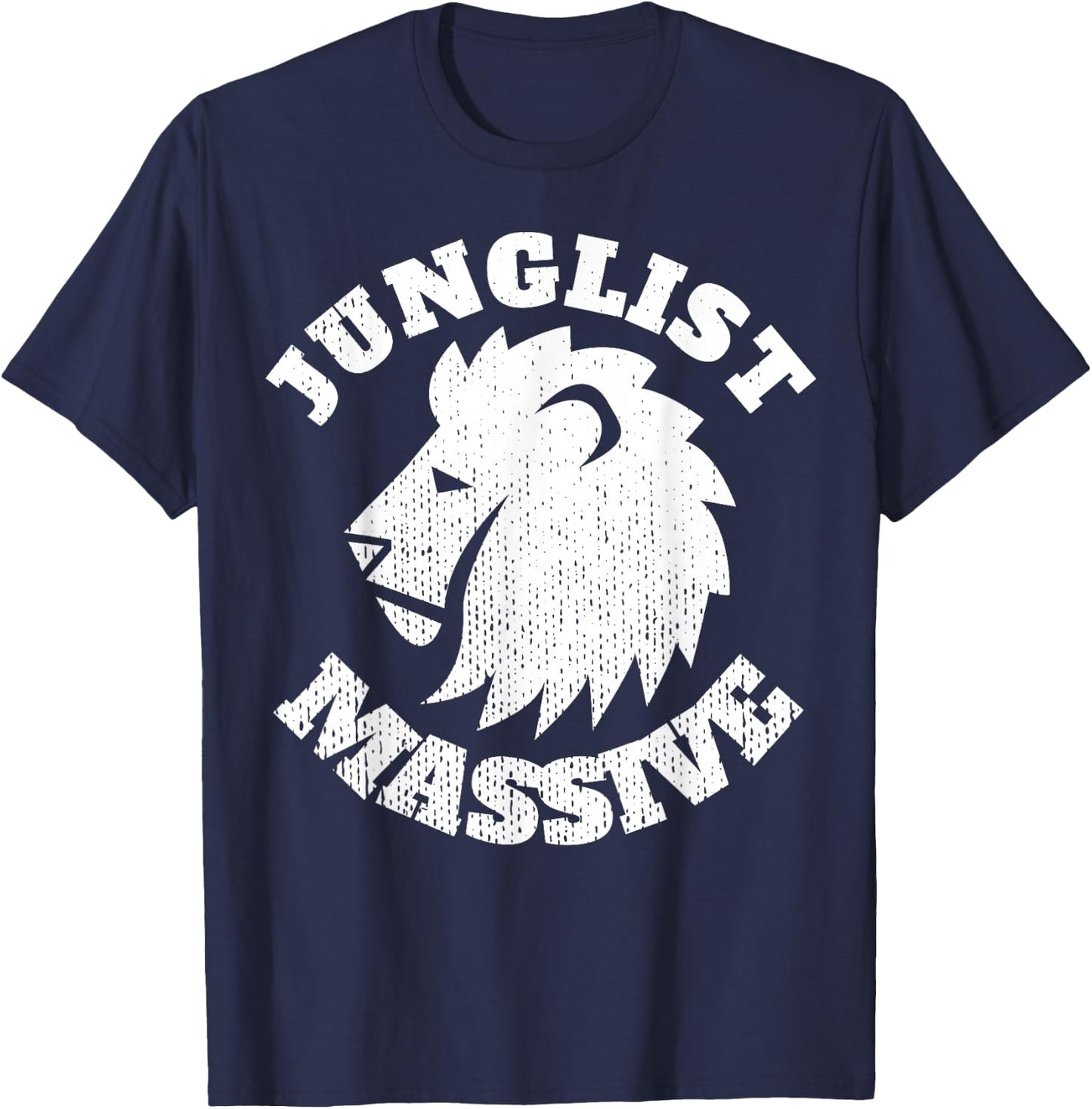 Junglist Music DnB EDM Drum N Bass Lion T-Shirt - T-Shirt | Navy