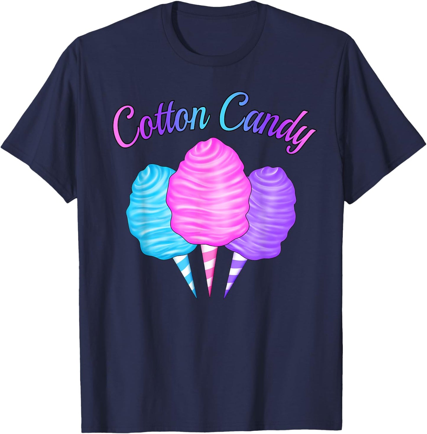 Cute Candy Cone Pink Blue Purple Candy Tester Queen Girl T-Shirt - T-Shirt | Navy
