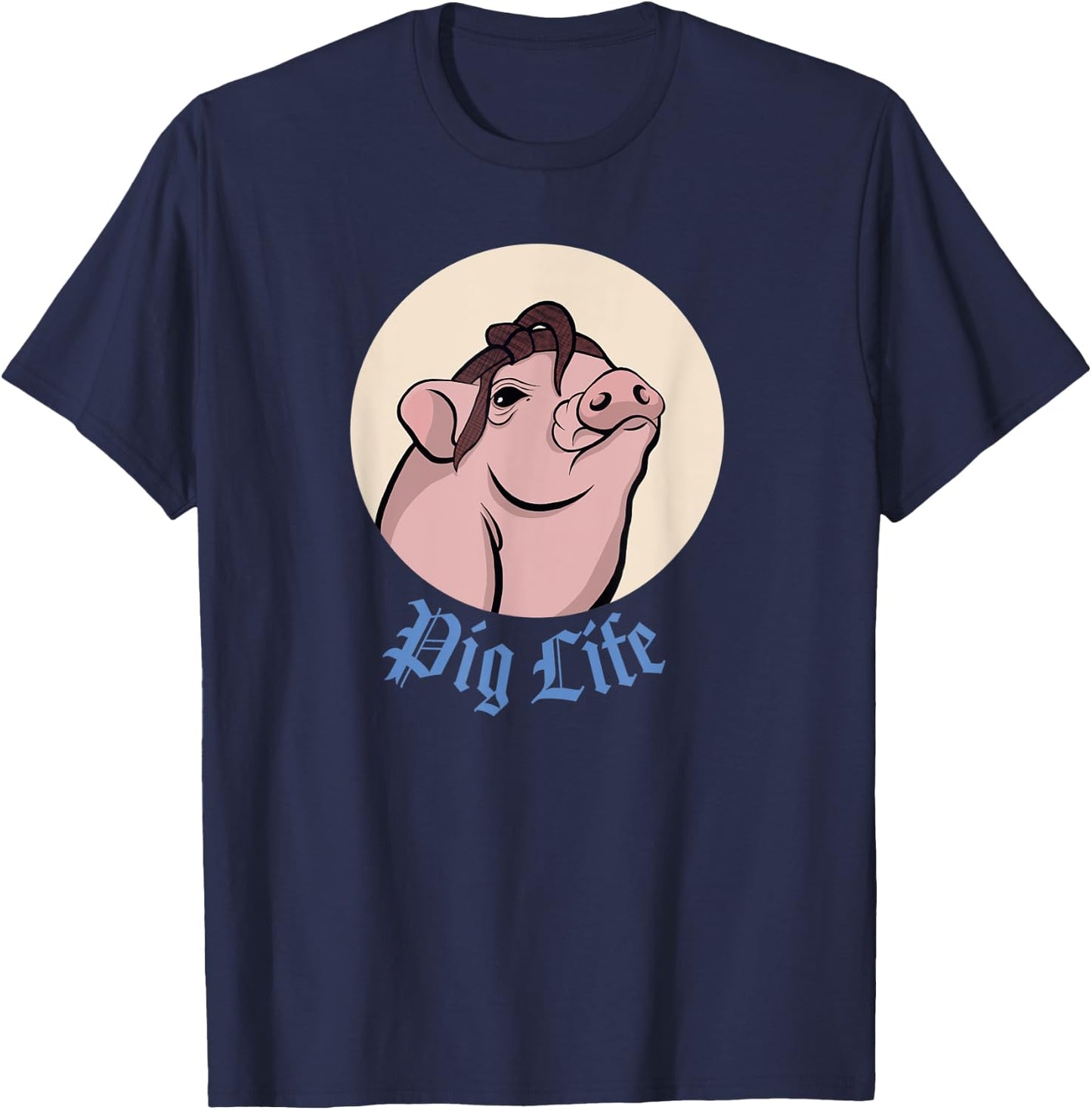 Piggy Lovers Tough Pig - Pig Life Mini Pig T-Shirt - T-Shirt | Navy