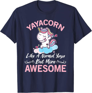 Yayacorn Funny Unicorn Gift Yaya T-Shirt - T-Shirt | Navy