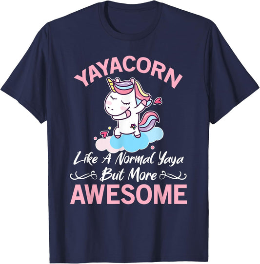 Yayacorn Funny Unicorn Gift Yaya T-Shirt - T-Shirt | Navy