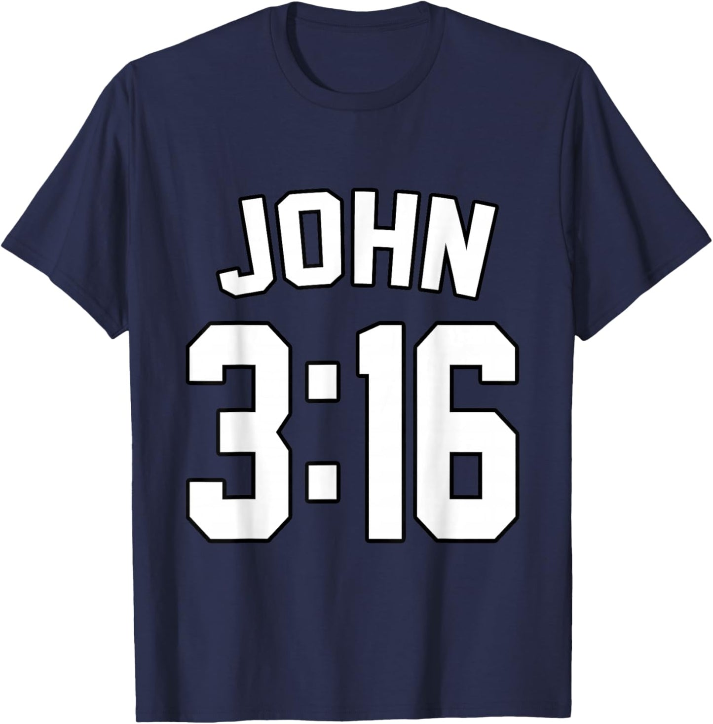 John 3:16 Sports Jersey Christian Faith Motivation Apparel T-Shirt - T-Shirt | Navy