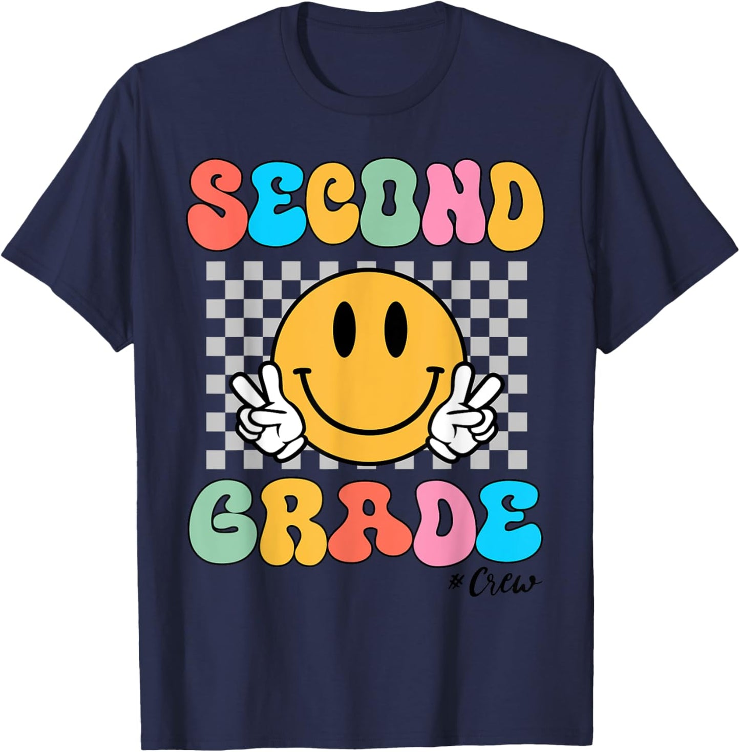 Back To School Second Grade Crew Cute Teacher Kids Teen Boy T-Shirt - T-Shirt | Navy