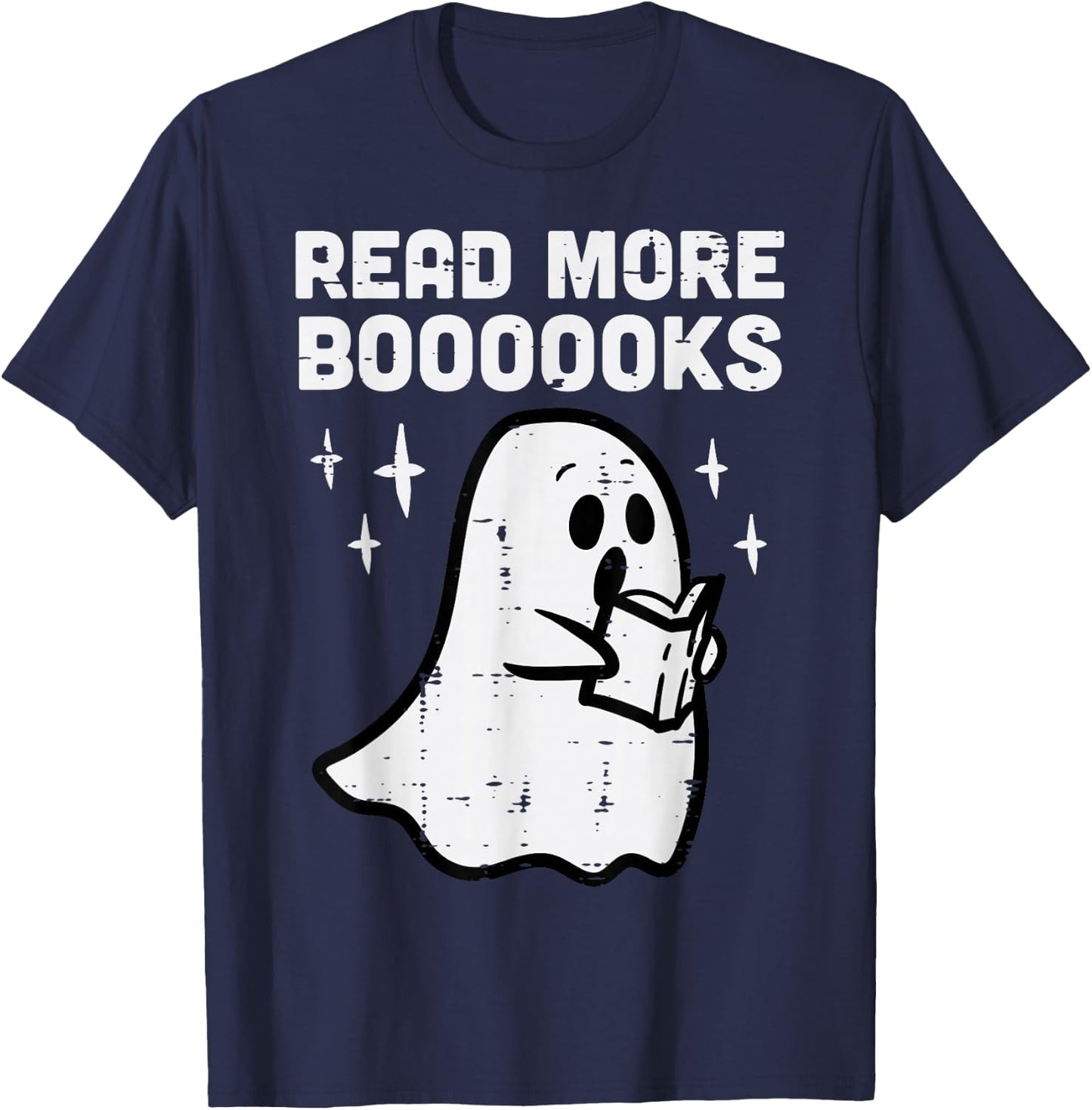 Halloween Ghost Read More Books Funny Costume Men Women Kids T-Shirt - T-Shirt | Navy