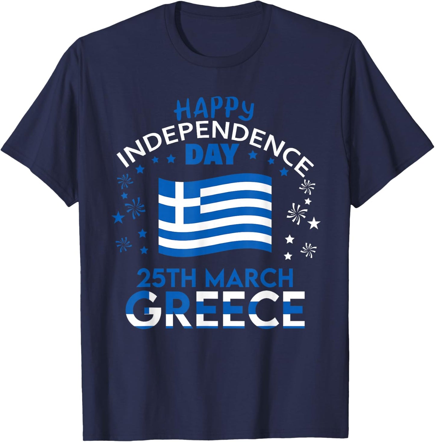 Greece 205th Independence Day Greek Pride Greece Flag T-Shirt - T-Shirt | Navy