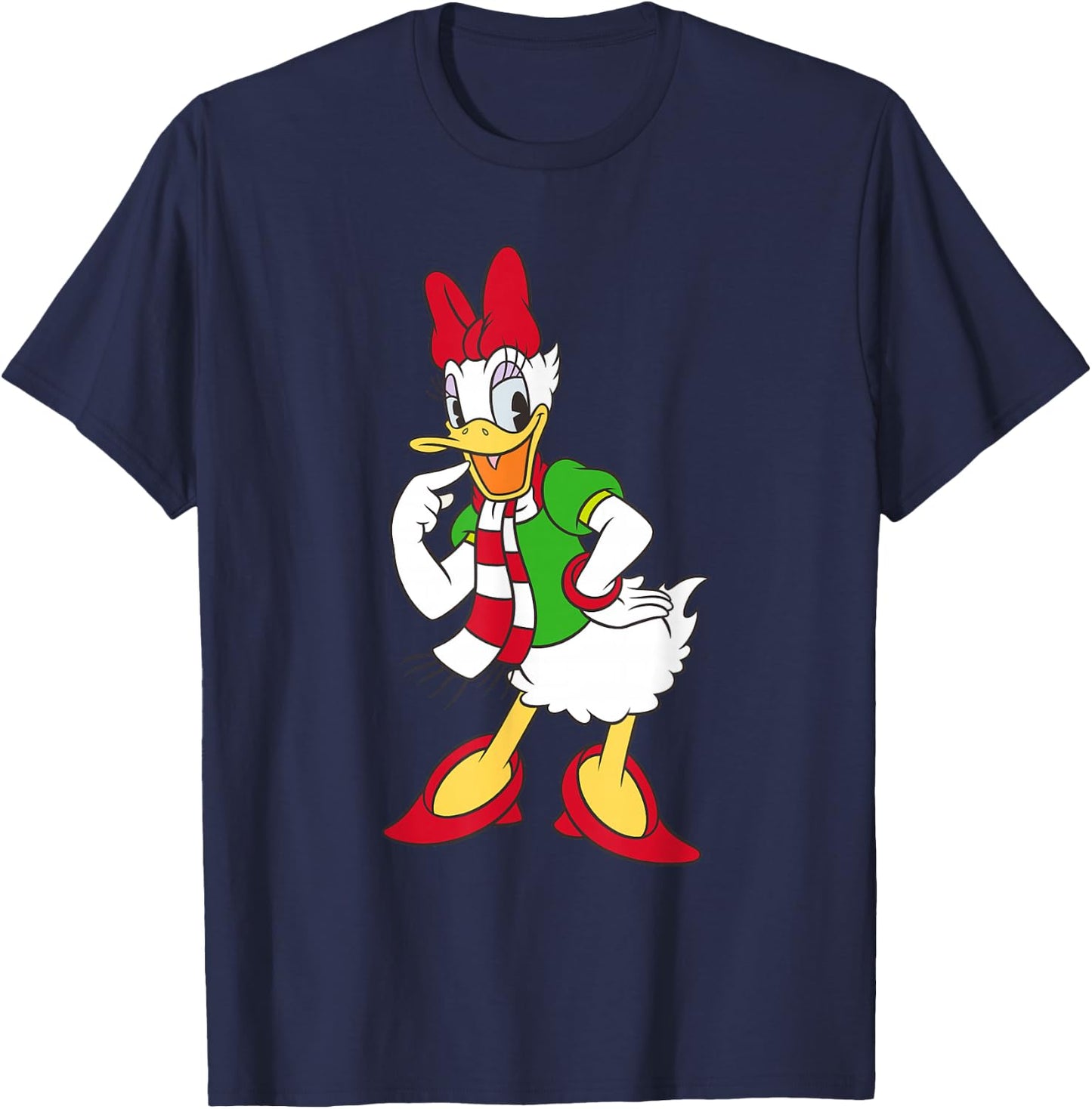 Disney Daisy Duck Red and Green Holiday T-Shirt - T-Shirt | Navy