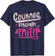Breast Cancer Awareness Warrior Pink Ribbon Breast Cancer T-Shirt - T-Shirt | Navy