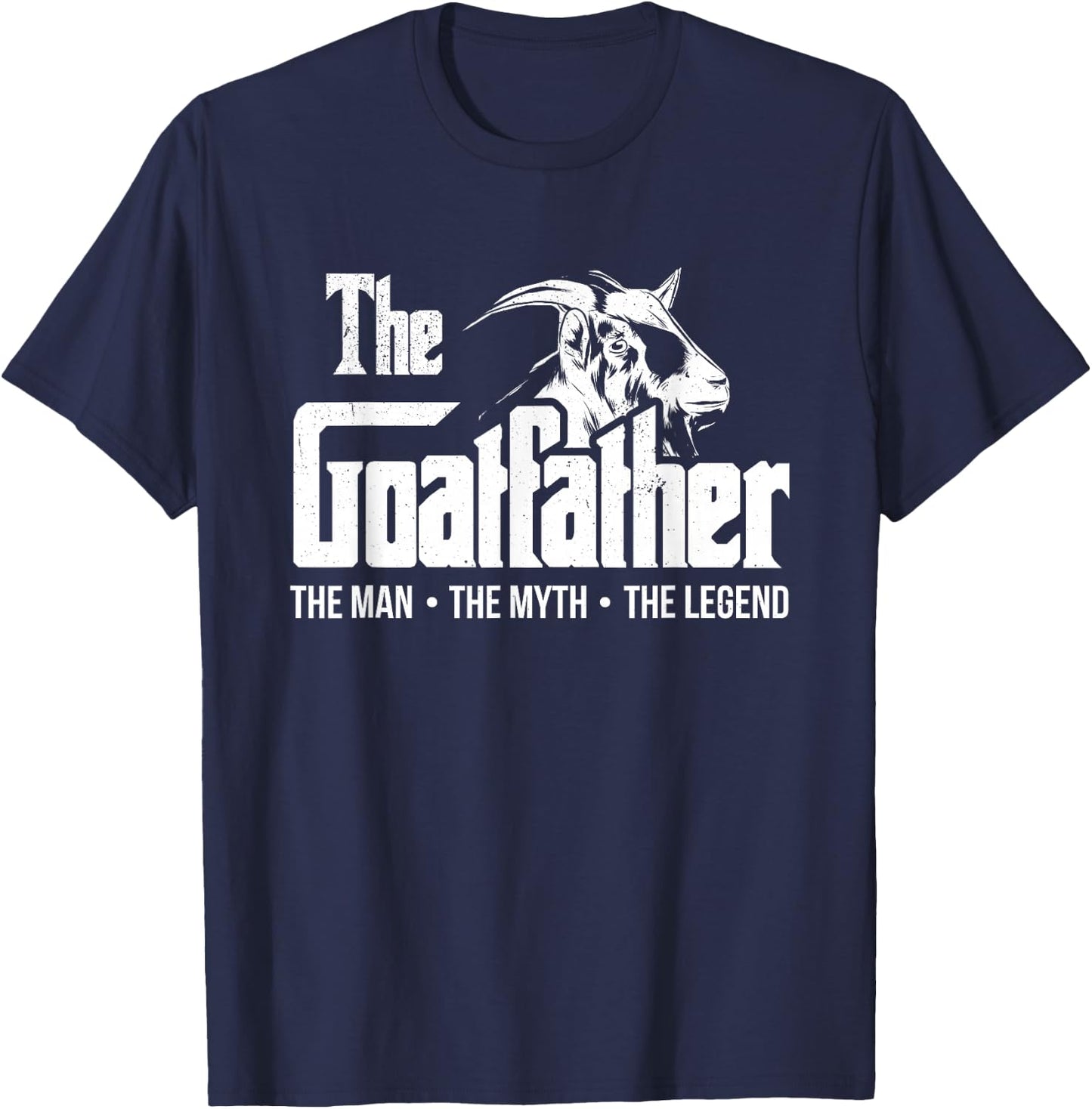 The Goatfather Funny Goat Dad Farm Animal Lover Farmer , Black, Small T-Shirt - T-Shirt | Navy