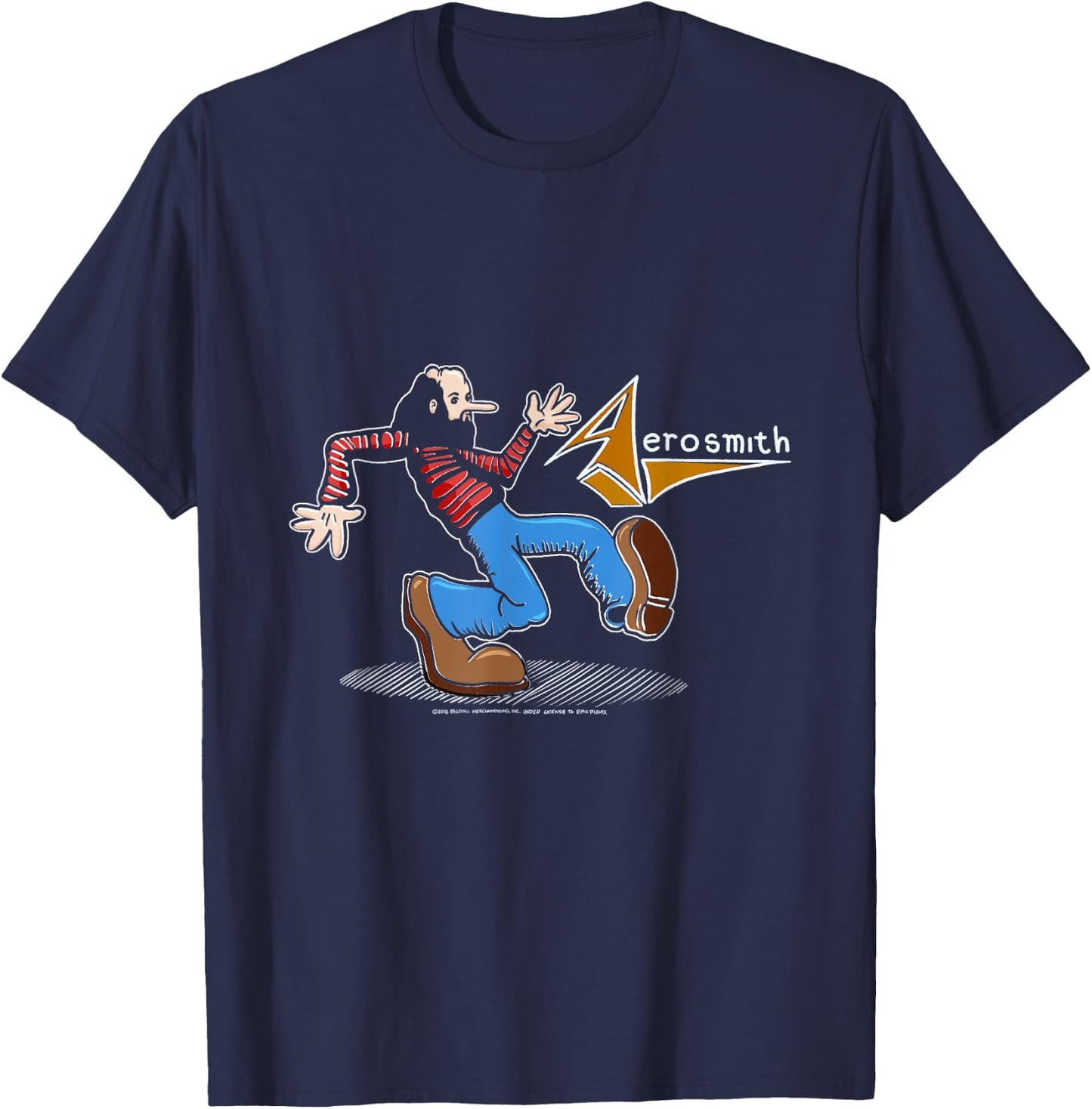 Aerosmith - Walk This Way Comic T-Shirt - T-Shirt | Navy