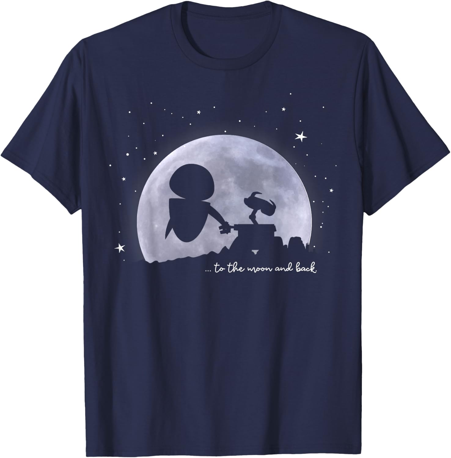 Disney Pixar Wall-E & Eve To The Moon And Back T-Shirt - T-Shirt | Navy