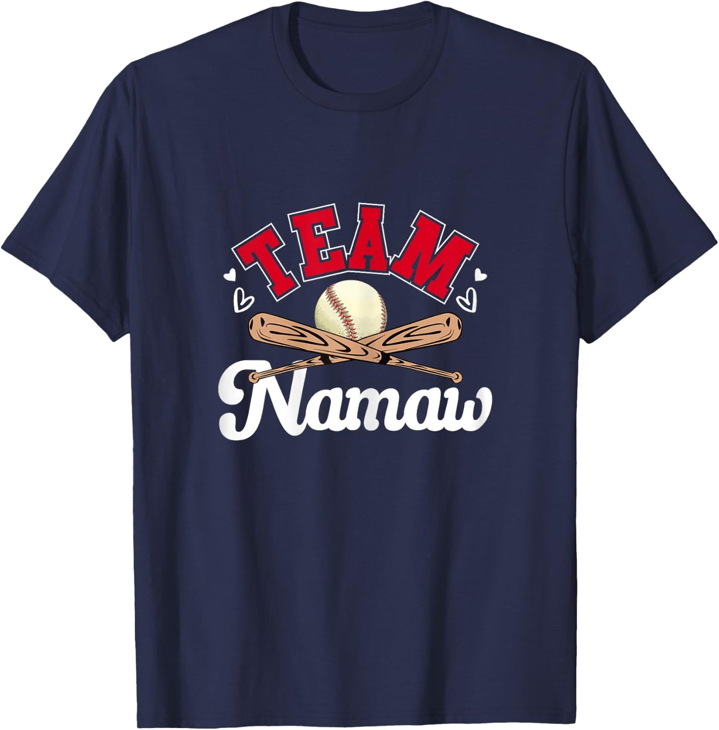 Team Namaw Cute Mothers Day Baseball Softball Sport Mom Ball T-Shirt - T-Shirt | Navy
