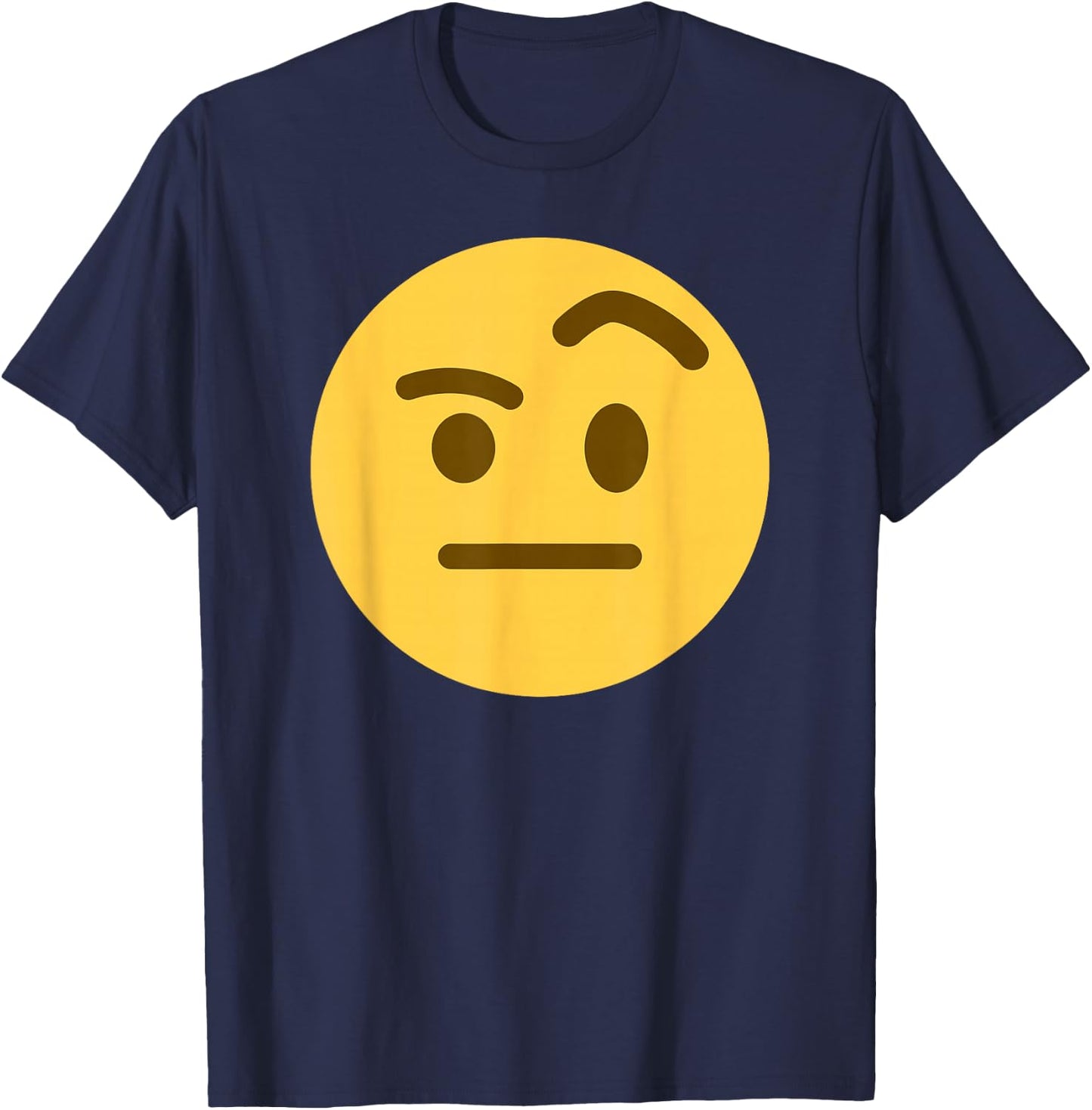 Face with Raised Eyebrow T-Shirt - T-Shirt | Navy