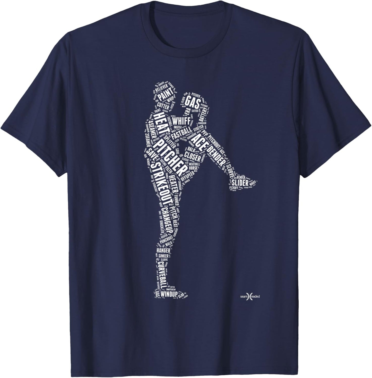 Pitcher on The Mound | Baseball Lifestyle T-Shirt - T-Shirt | Navy