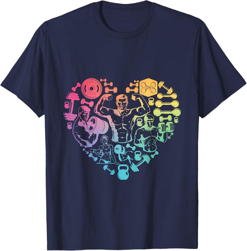 finess gym heart love Weight lifter Gym T Shirt Body Builder