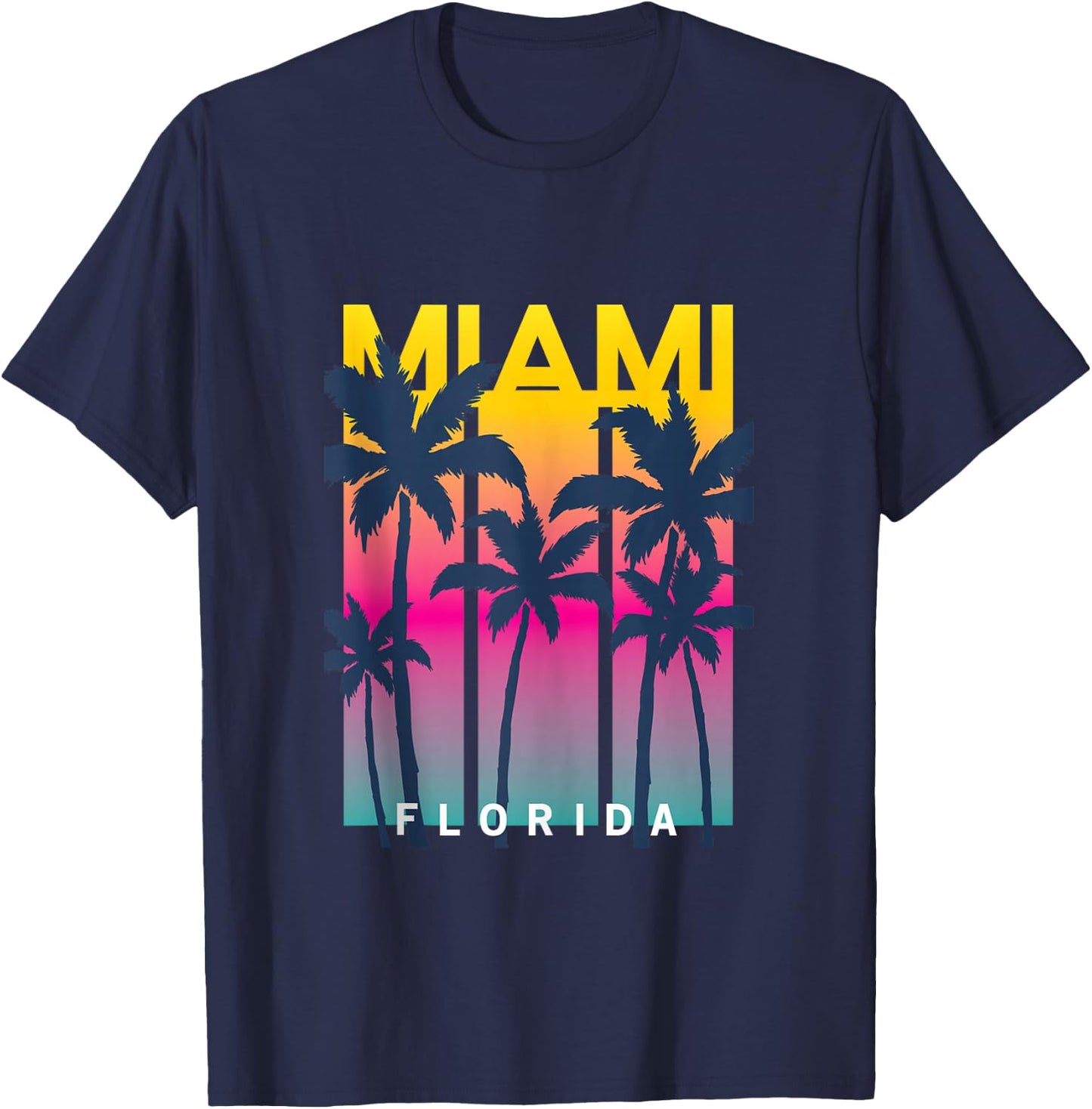 Cool Miami Florida Graphic Design , I Love Miami, Miami T-Shirt - T-Shirt | Navy