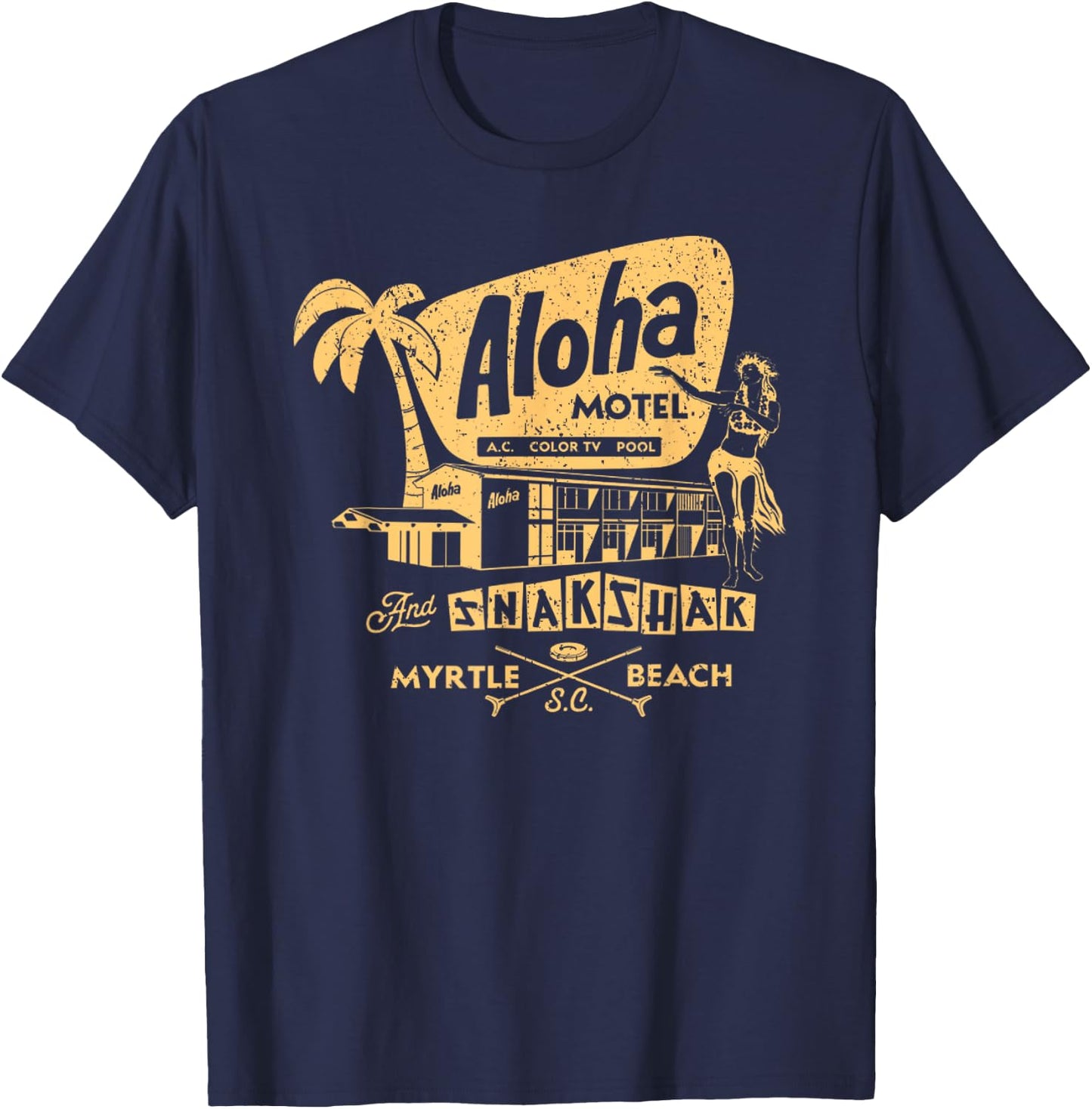 Aloha Summer Motel Vintage T-Shirt - T-Shirt | Navy