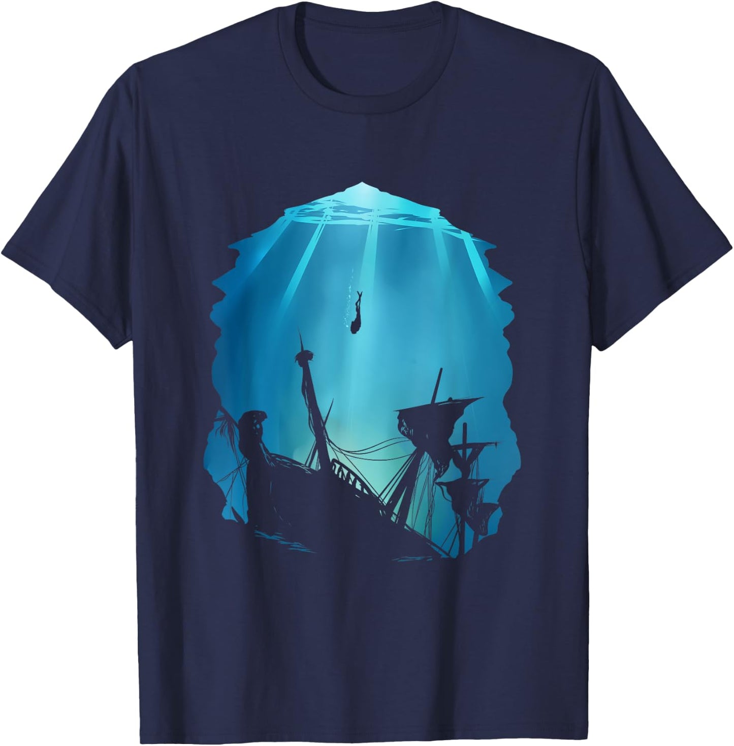 Wreck Diving for Diver Scuba Diving Underwater Shipwreck T-Shirt - T-Shirt | Navy