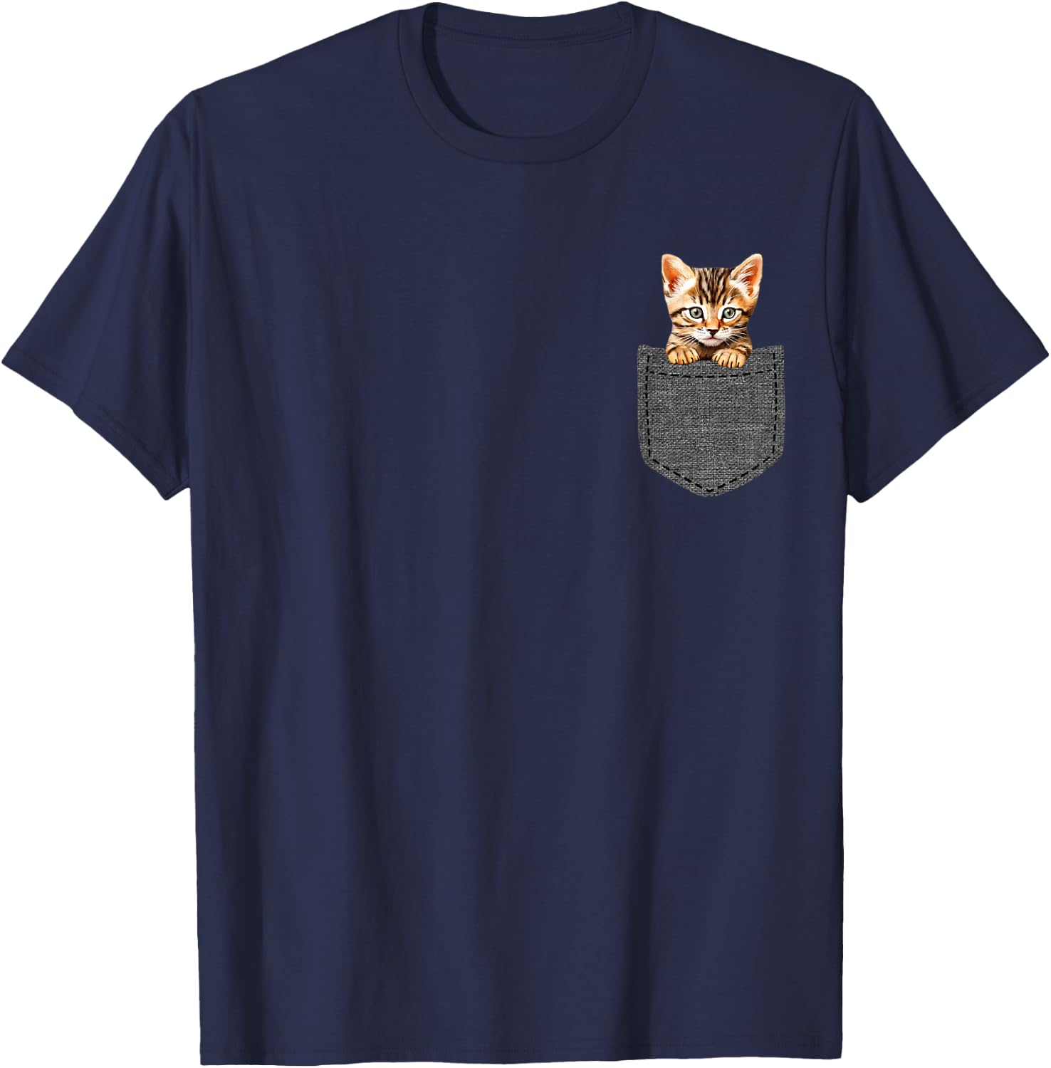Cat Pocket T-Shirt - T-Shirt | Navy