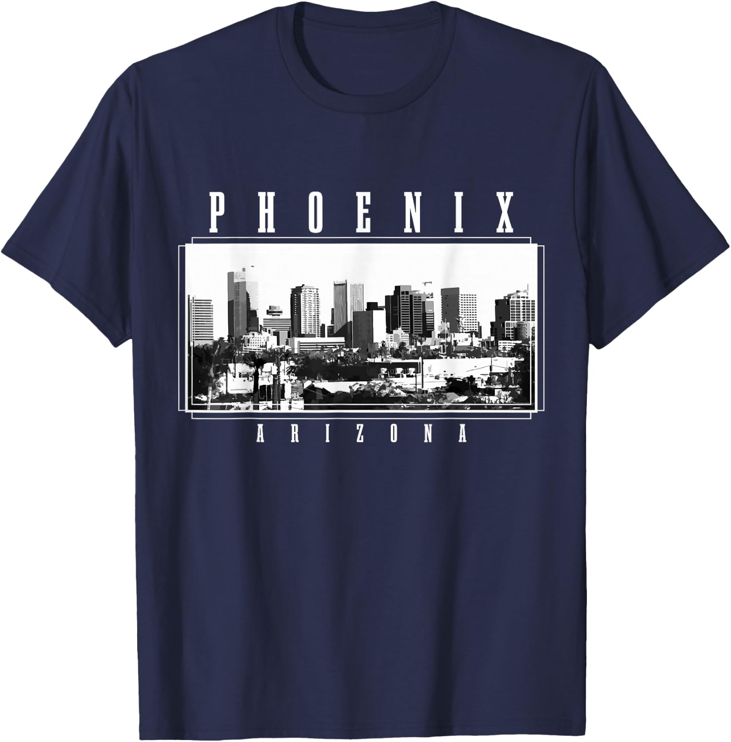 Phoenix Skyline Arizona Vintage USA America Souvenir T-Shirt - T-Shirt | Navy