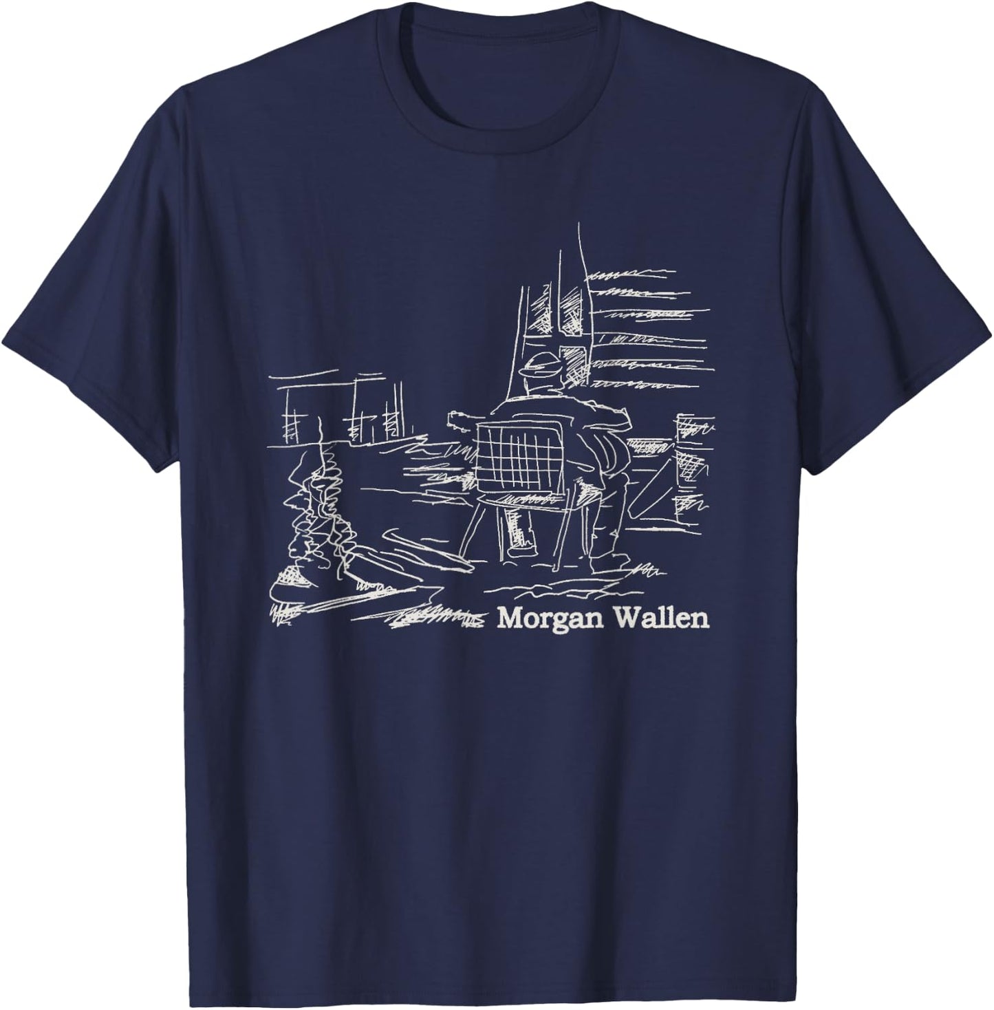 Official Morgan Wallen Illustrated T-Shirt - T-Shirt | Navy