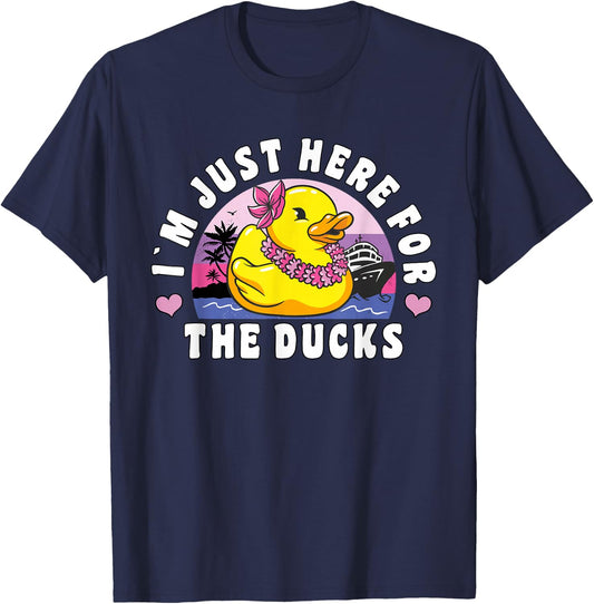Funny Cruise Duck "I´m Just Here For The Ducks" Cruise T-Shirt - T-Shirt | Navy