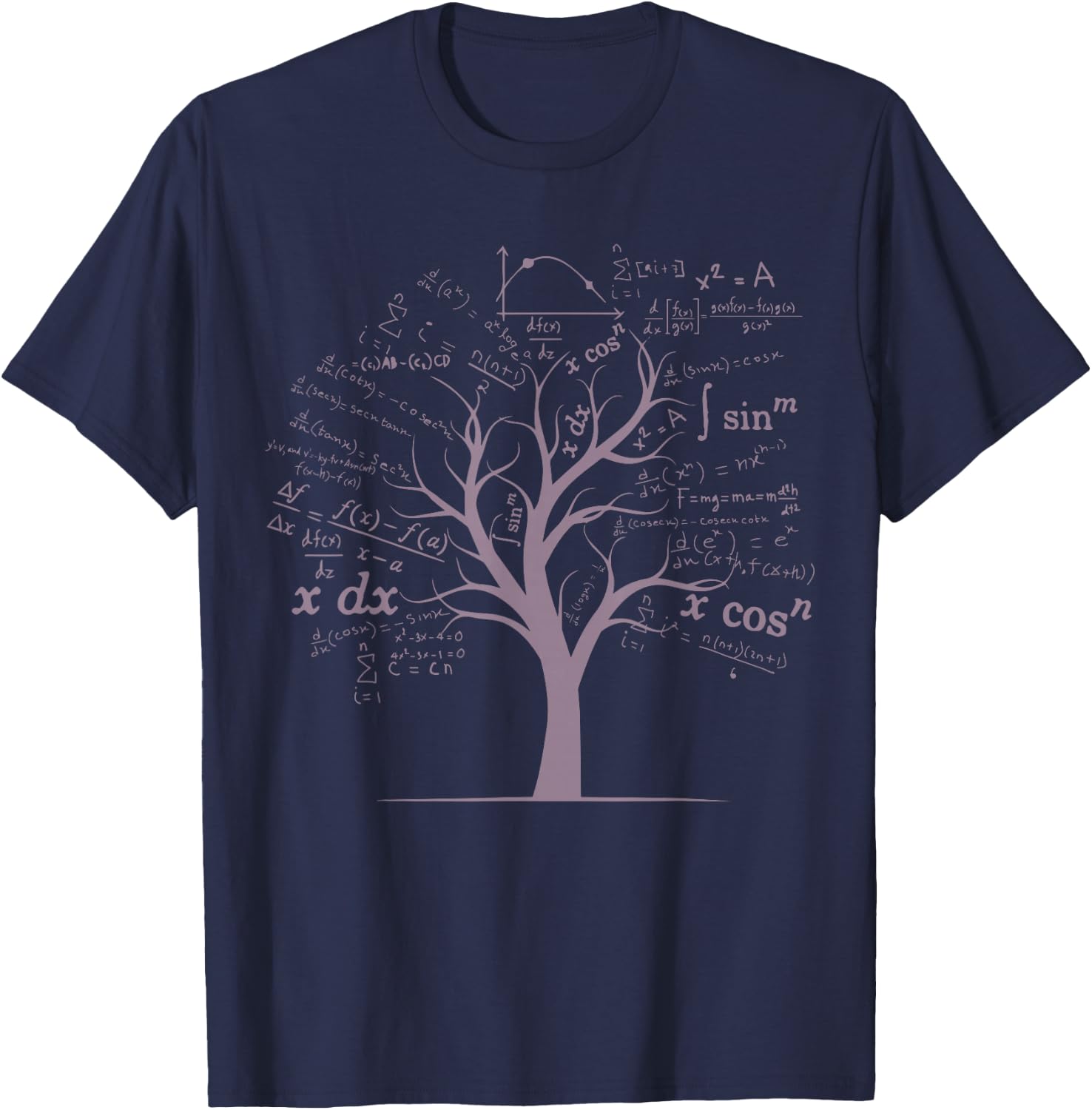 Funny AP Calculus Algebra Tree Math Teacher Nerd Geek Gifts T-Shirt - T-Shirt | Navy