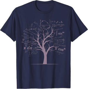 Funny AP Calculus Algebra Tree Math Teacher Nerd Geek Gifts T-Shirt - T-Shirt | Navy