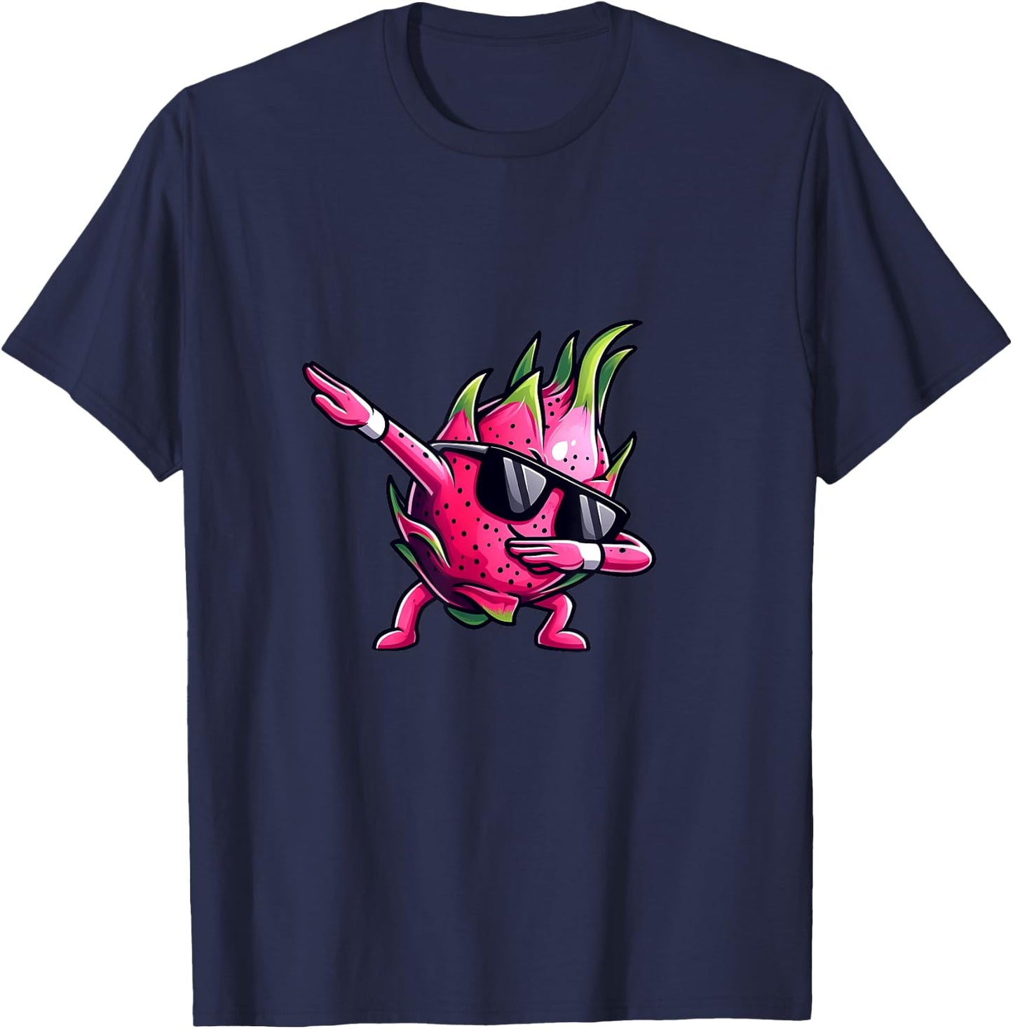 Dab Fruit Dancing Dabbing Dragon Fruit Meme T-Shirt - T-Shirt | Navy
