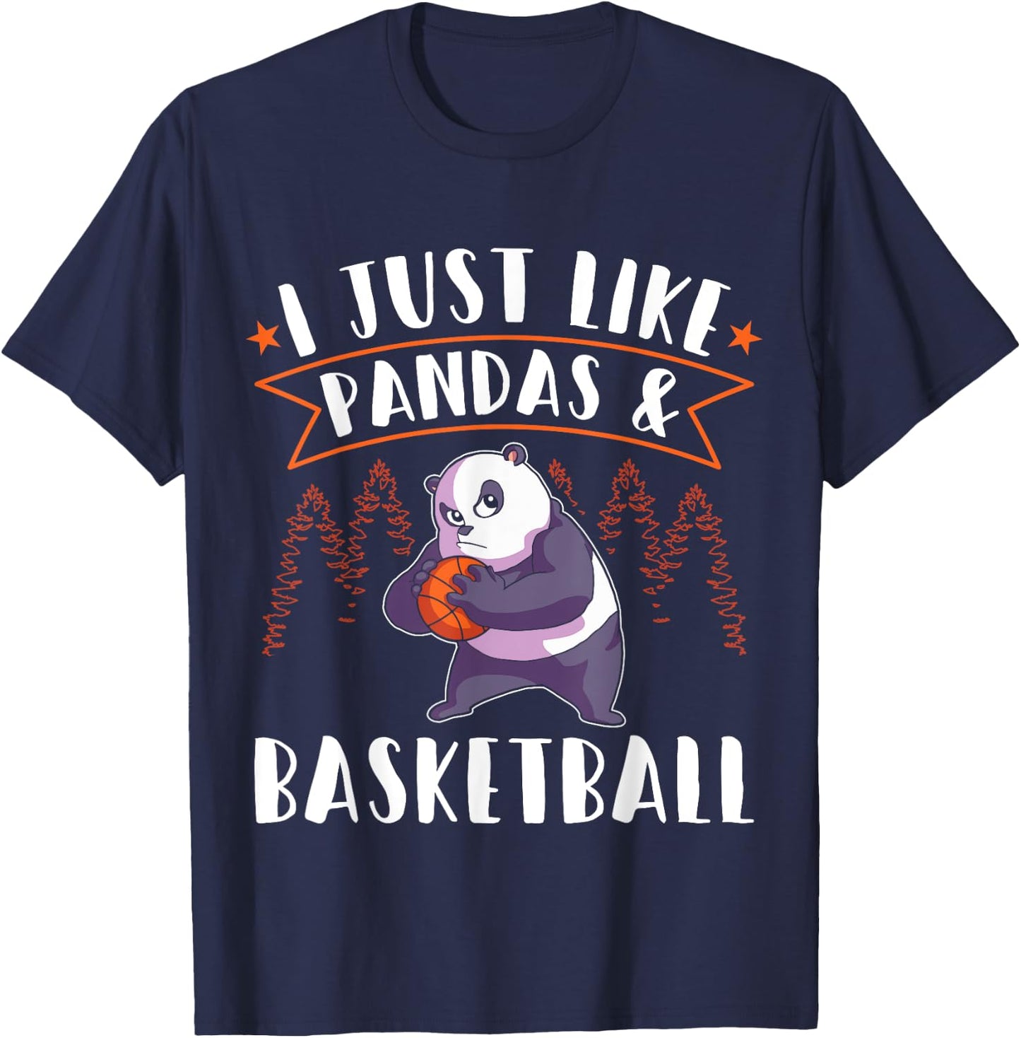Panda Basketball Player I just love Pandas T-Shirt - T-Shirt | Navy