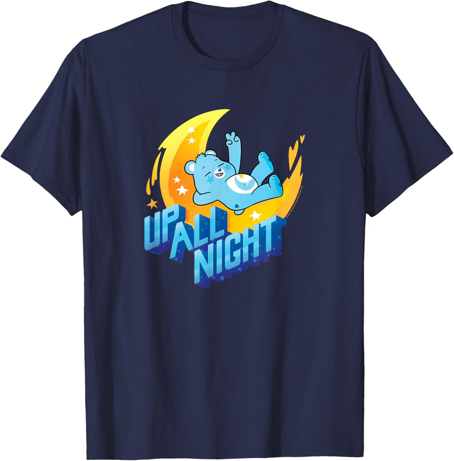 Care Bears Up All Night Bedtime Bear Cute Cartoon T-Shirt - T-Shirt | Navy