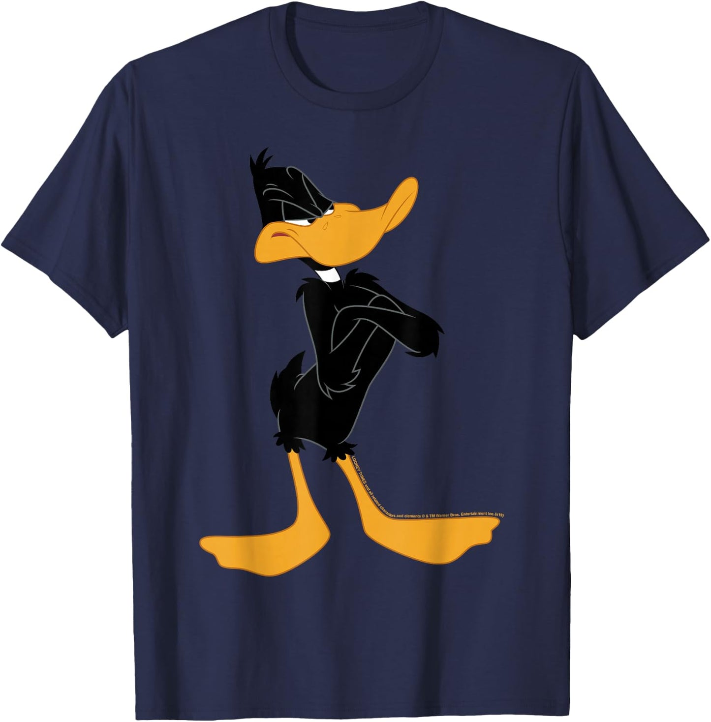 Looney Tunes Daffy Duck Crossed Arms Portrait Small T-Shirt - T-Shirt | Navy