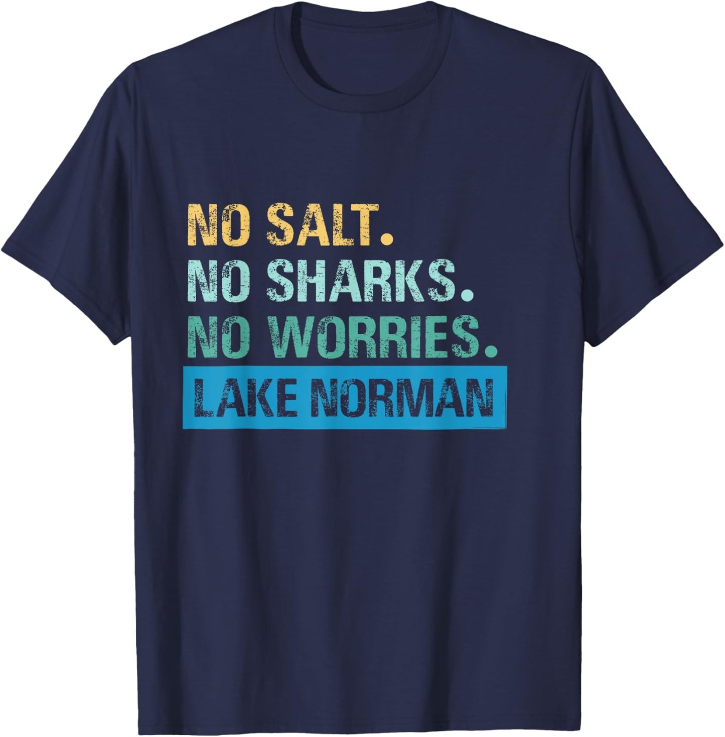 Lake Norman, NC | Vintage Distressed T-Shirt - T-Shirt | Navy
