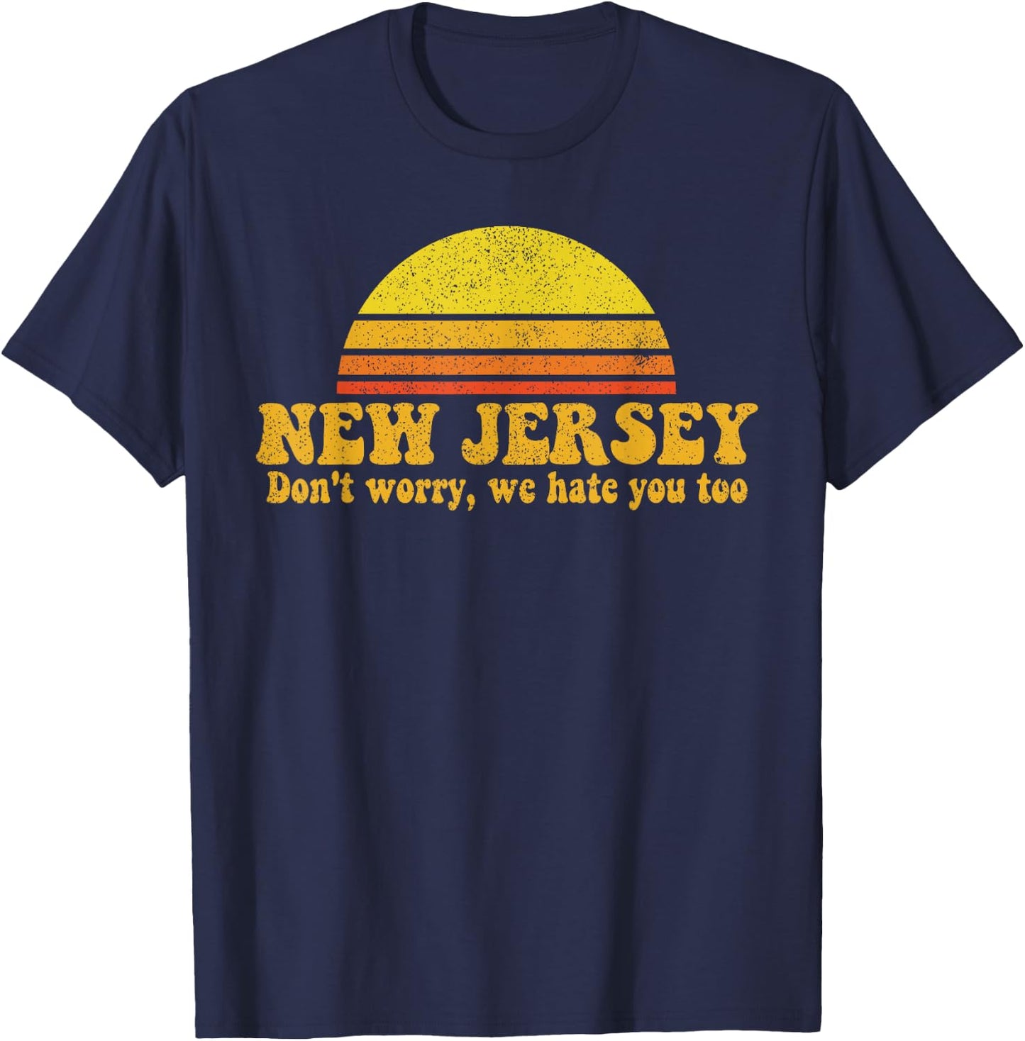State of New Jersey Funny Vintage Slogan Retro Souvenir Gift T-Shirt - T-Shirt | Navy
