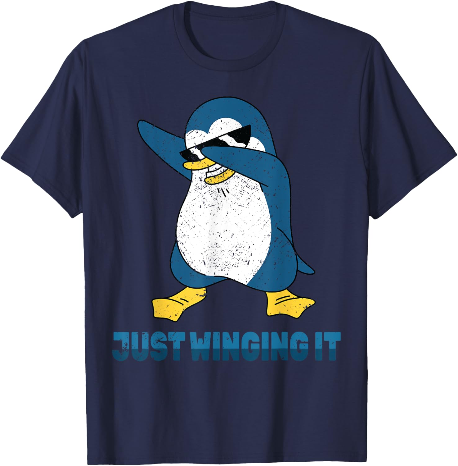 Penguin - Just Winging It - Veterinarian - Zoo - Animals T-Shirt - T-Shirt | Navy