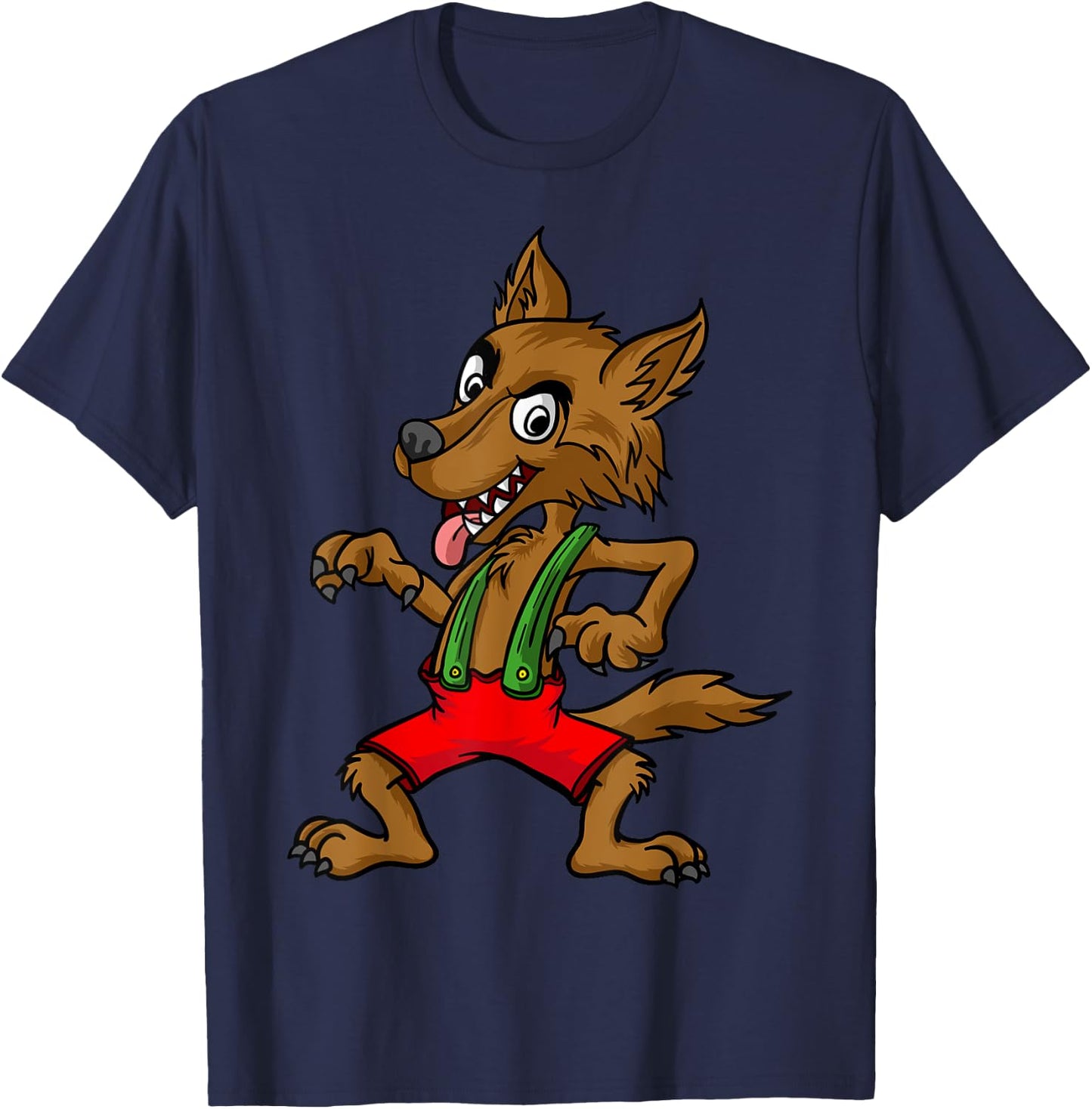 Three Pigs Lazy Halloween Costume - Bad Wolf T-Shirt - T-Shirt | Navy