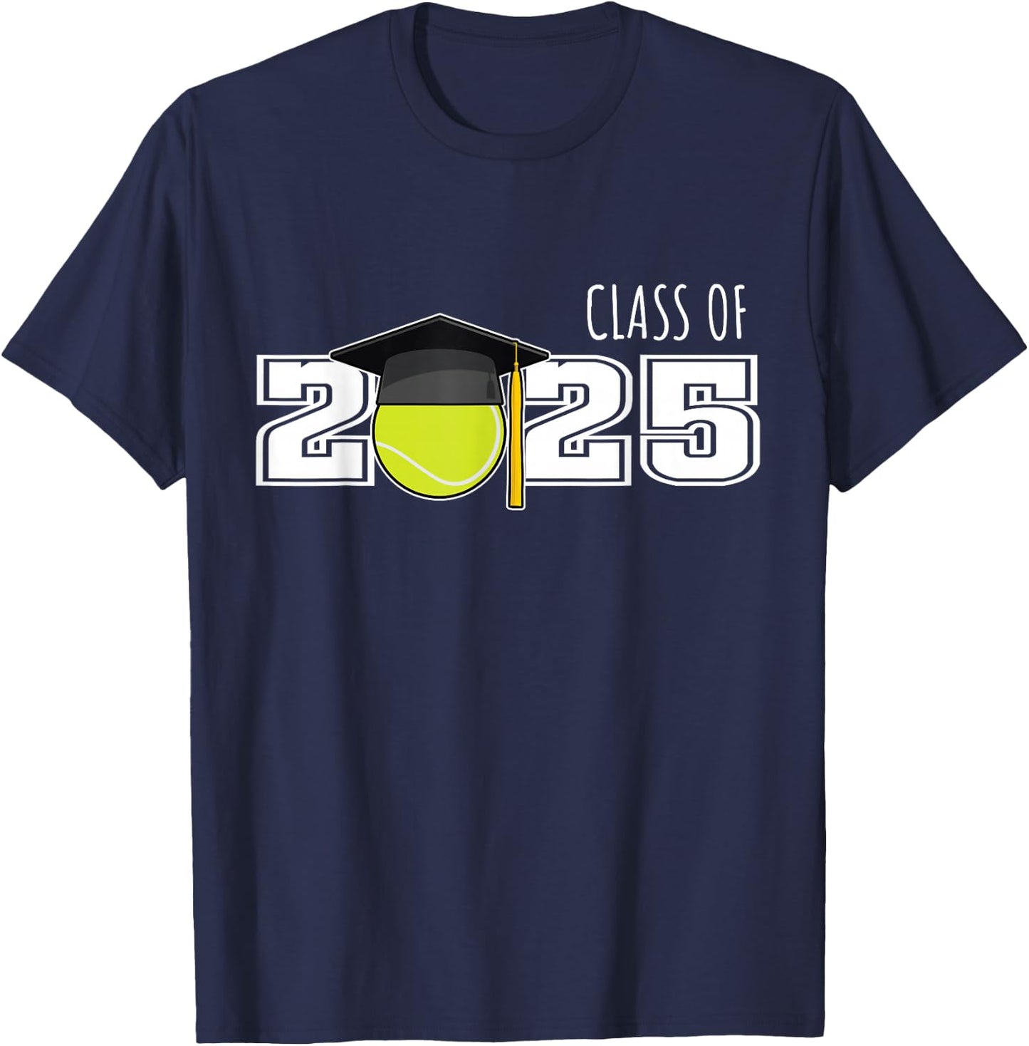 Class of 2025 Tennis Senior Gifts | Senior 2025 Tennis T-Shirt - T-Shirt | Navy