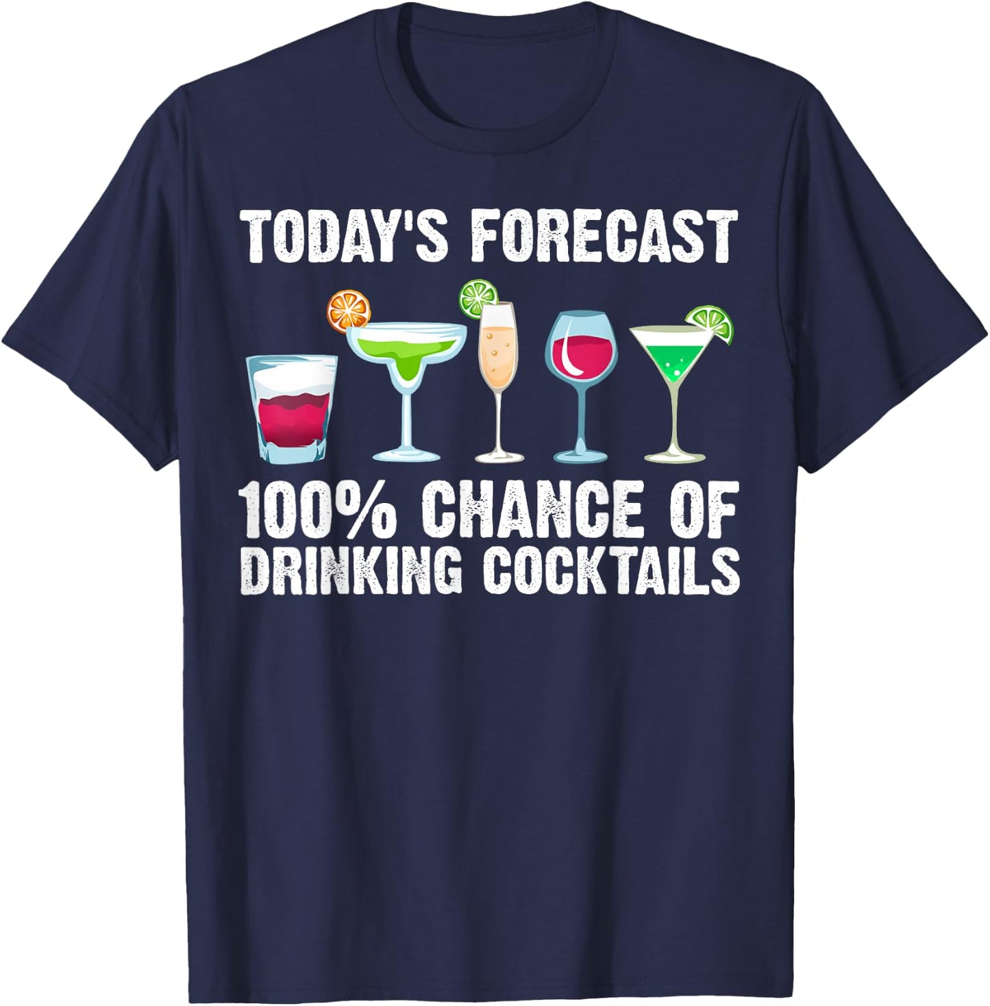 Funny Cocktail Gift Men Women Mixed Drinks Lovers Drinkers T-Shirt - T-Shirt | Navy