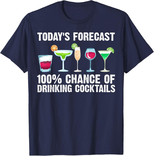 Funny Cocktail Gift Men Women Mixed Drinks Lovers Drinkers T-Shirt - T-Shirt | Navy
