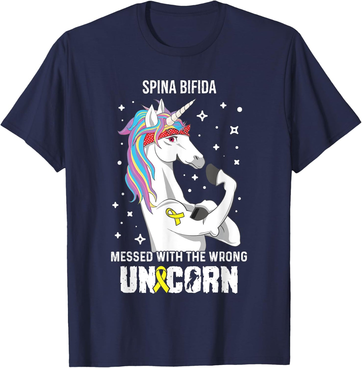 Wrong Unicorn- Spina Bifida Awareness Item T-Shirt - T-Shirt | Navy