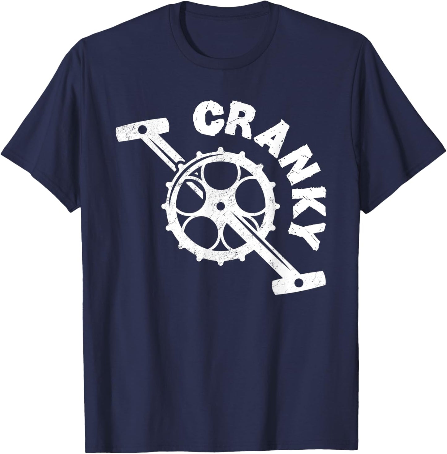 Cycling Apparel & Gifts Collection - Bicycle Crank - -Adults, -Kids - Black - Short Sleeve - Small - Crew Collar - Classic Modern - Cycling - Birthday - Women Cyclists T-Shirt - T-Shirt | Navy