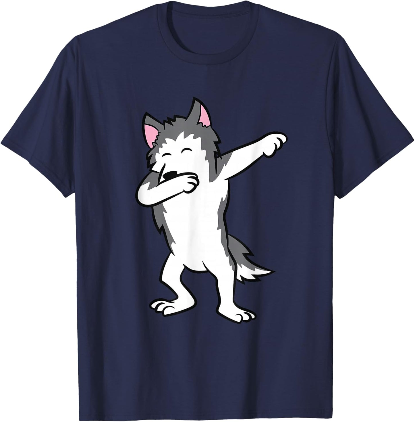 Cute Dabbing Husky Dog Love Huskies Kids Husky T-Shirt - T-Shirt | Navy