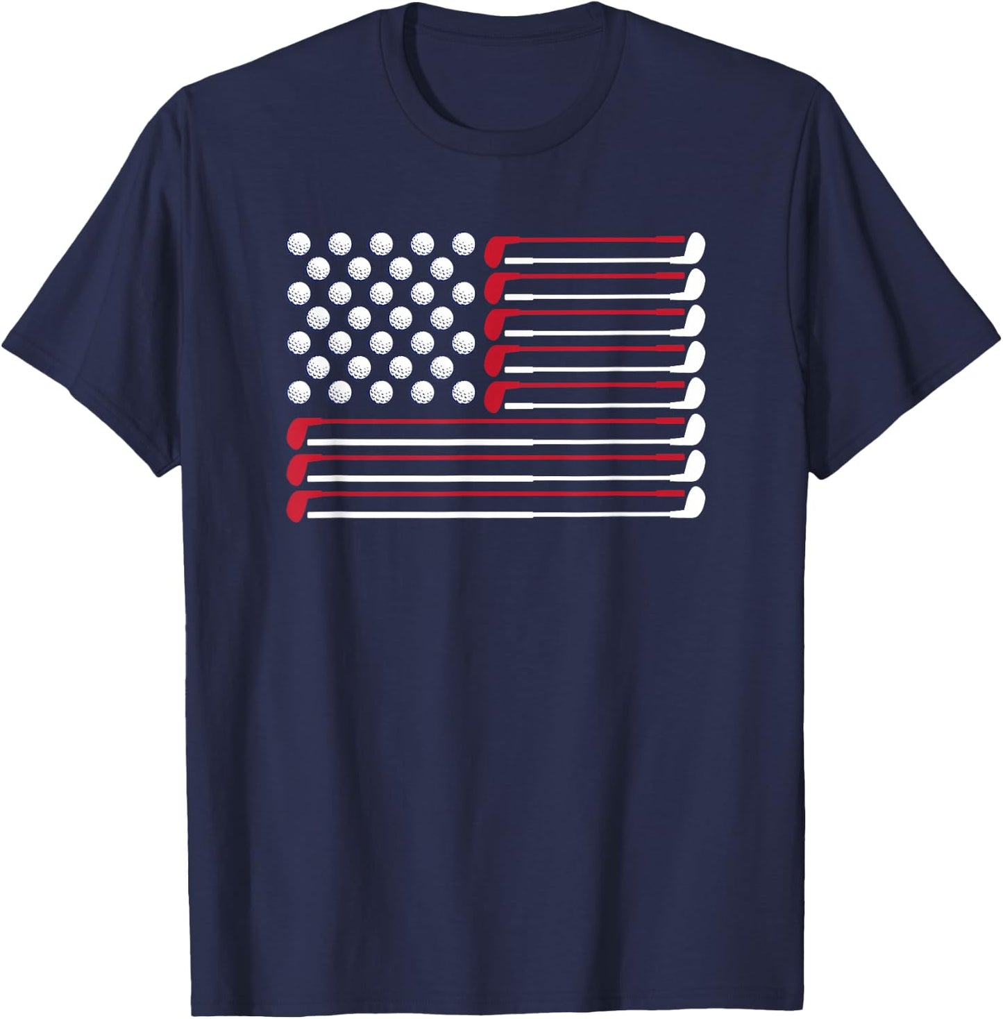 Golf American Flag Golf Player Lover Golfing Golfer T-Shirt - T-Shirt | Navy
